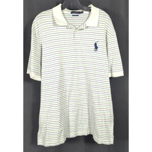 Polo Ralph Lauren Striped Pattern Collared Polo Shirt XL Short Sleeve 100 Cotton